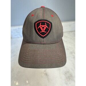 HTF Ariat Shield Patch Logo Ball Cap Flex Fit Fabric Hat L/XL